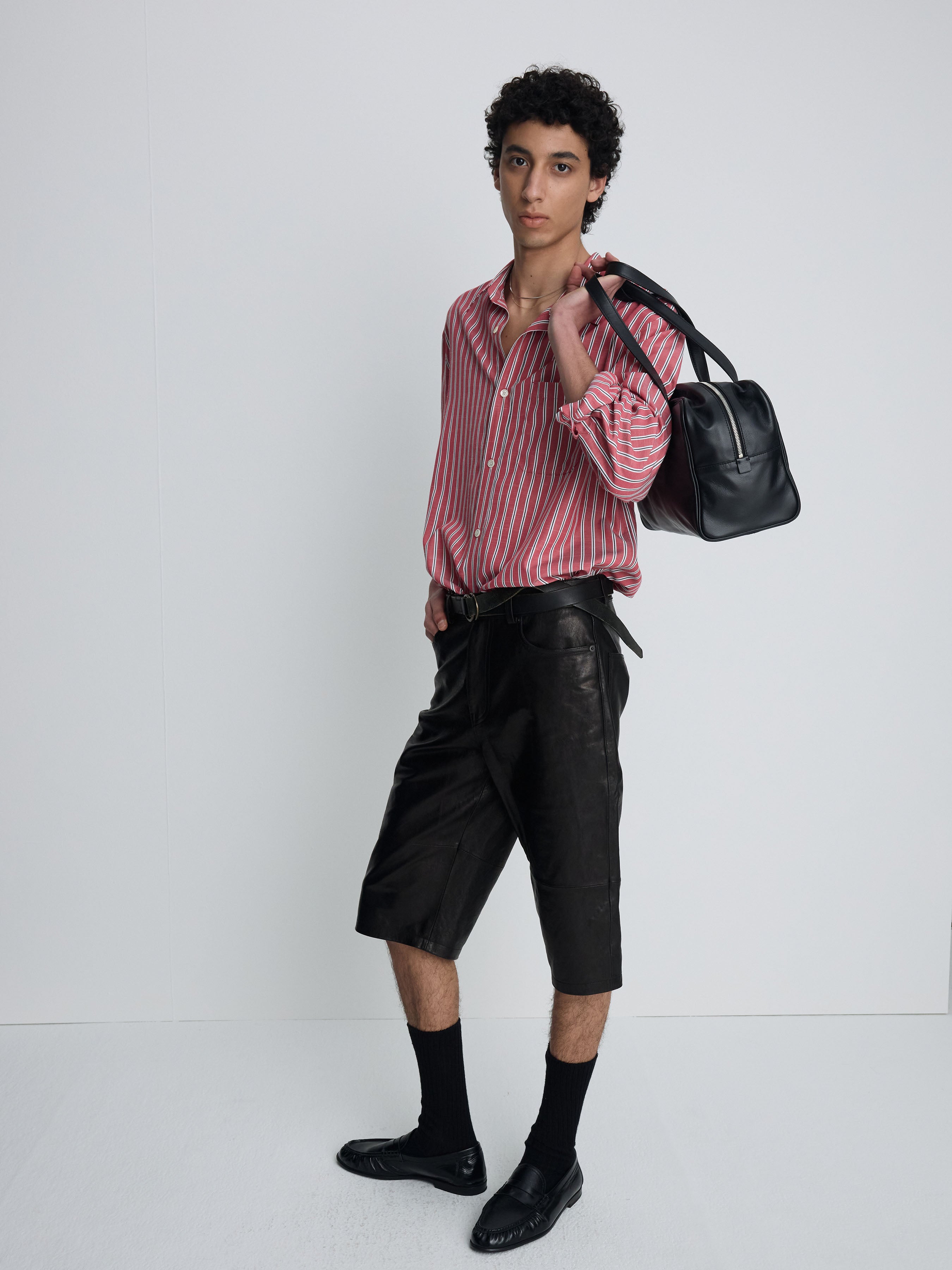 STRIPED COTTON BLEND SHIRT_ RED STRIPE
