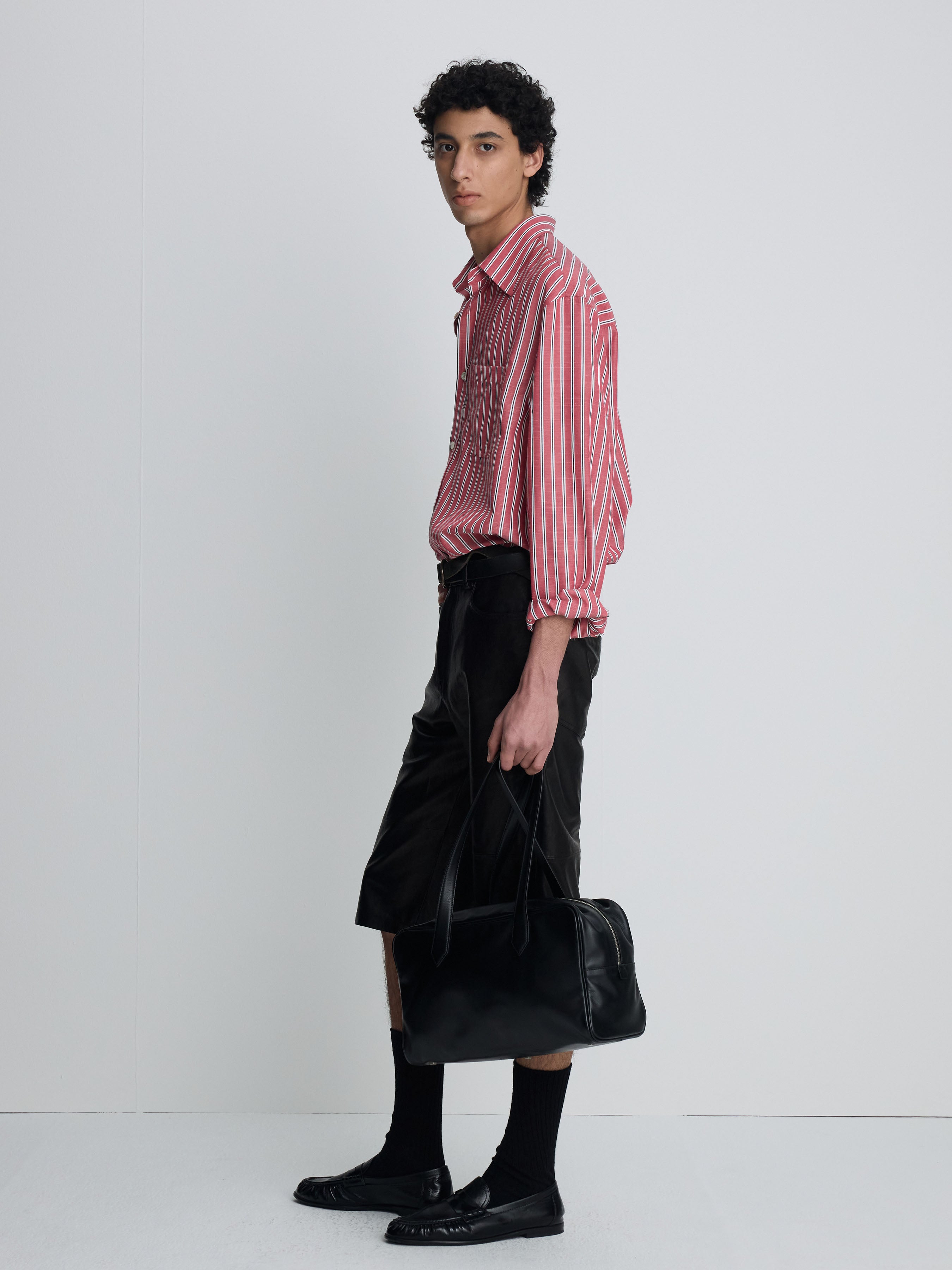 STRIPED COTTON BLEND SHIRT_ RED STRIPE