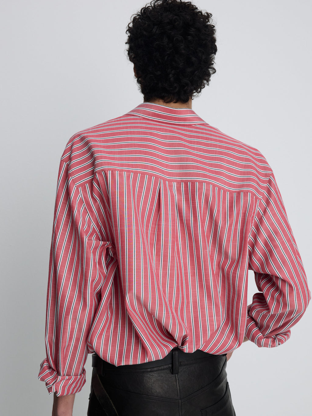 STRIPED COTTON BLEND SHIRT_ RED STRIPE