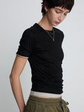 (W) TENCEL SHORT SLEEVE T-SHIRT_ BLACK