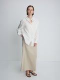 (W) LINEN RELAXED MAXI SKIRT_ SAND