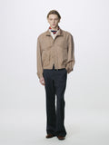OVERSIZED STAND COLLAR BLOUSON_ SAND