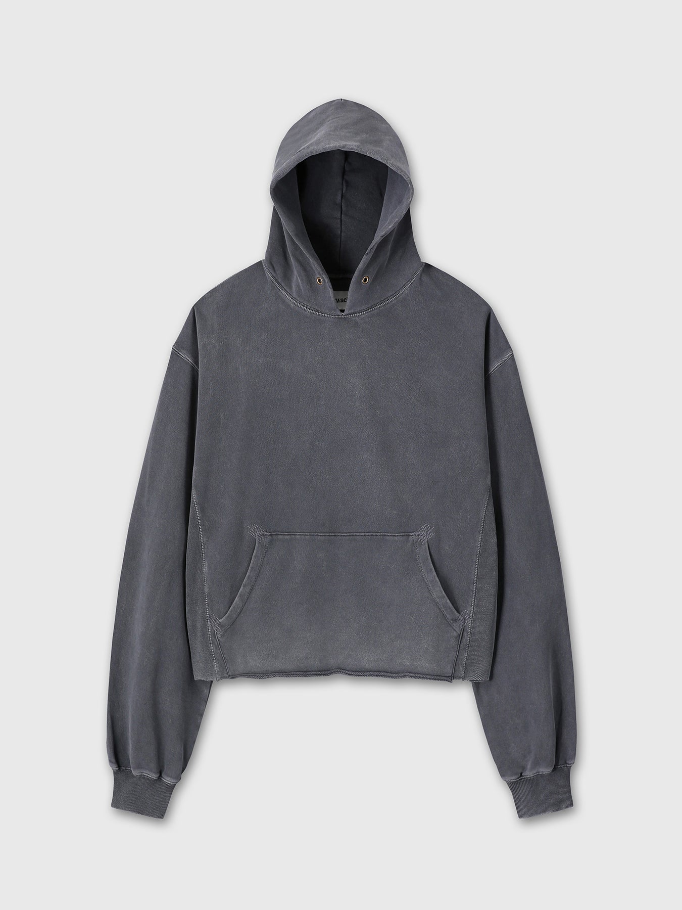 GARMENT DYED RAW EDGE HOODIE_ FADED INK
