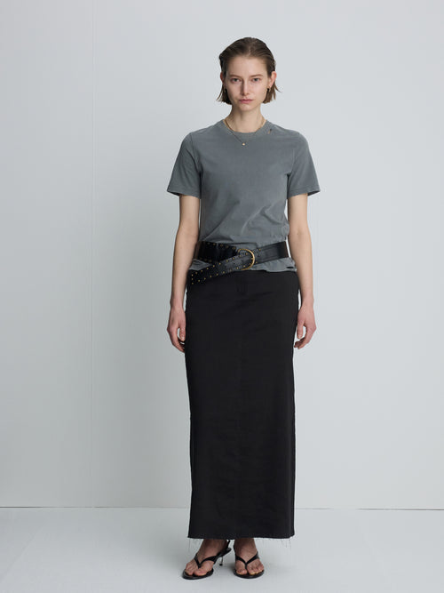 (W) GARMENT DYED VINTAGE COTTON T-SHIRT_ FADED GREY