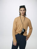 FEATHER-WEIGHT WOOL LONGSLEEVE KNIT_ CUSTARD BEIGE