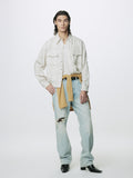 WOOL AND COTTON CHECKED SHIRT JACKET (JAPANESE FABRIC)_ IVORY