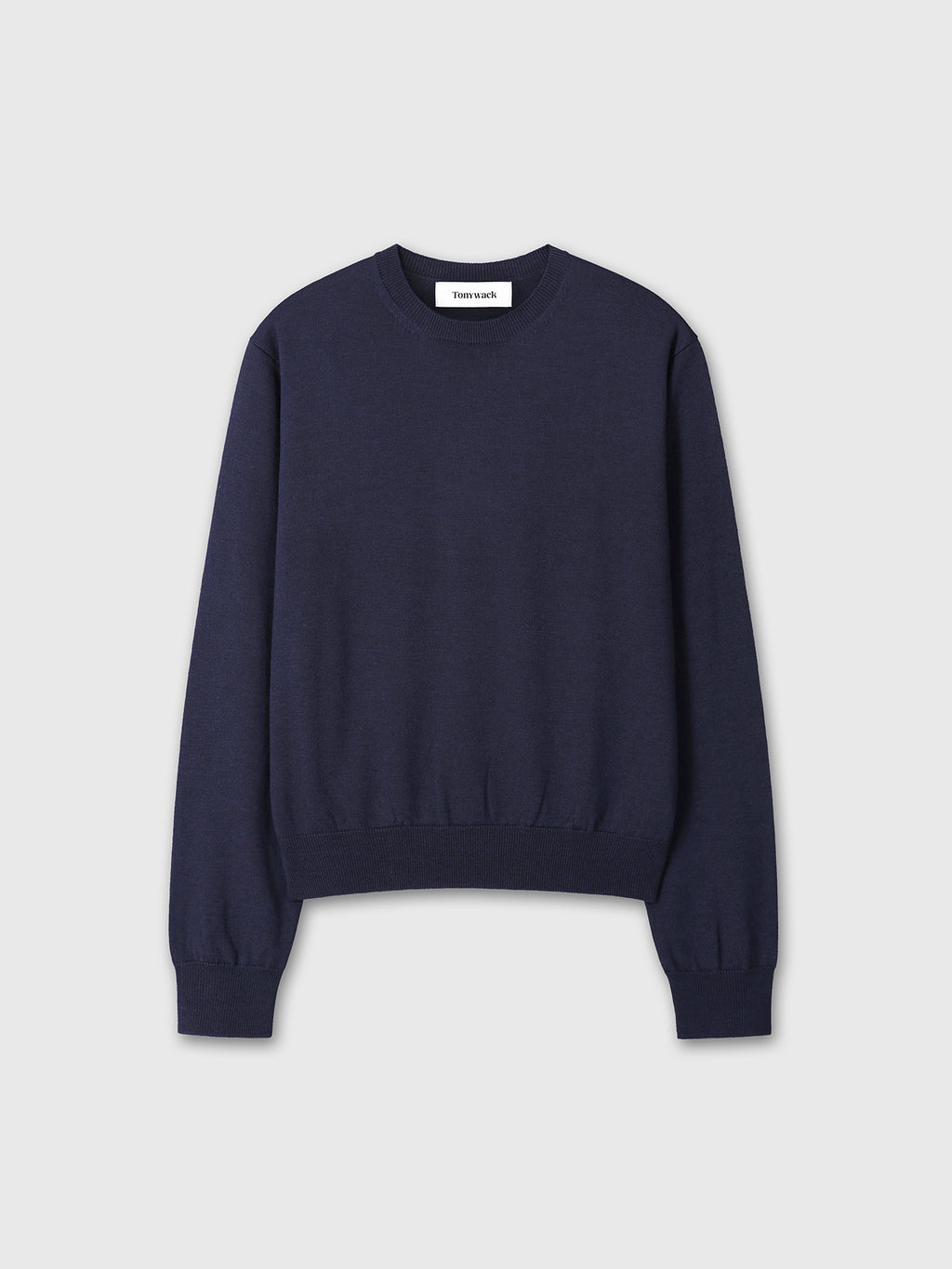 SPRING WOOL CREW NECK KNIT_ DARK NAVY