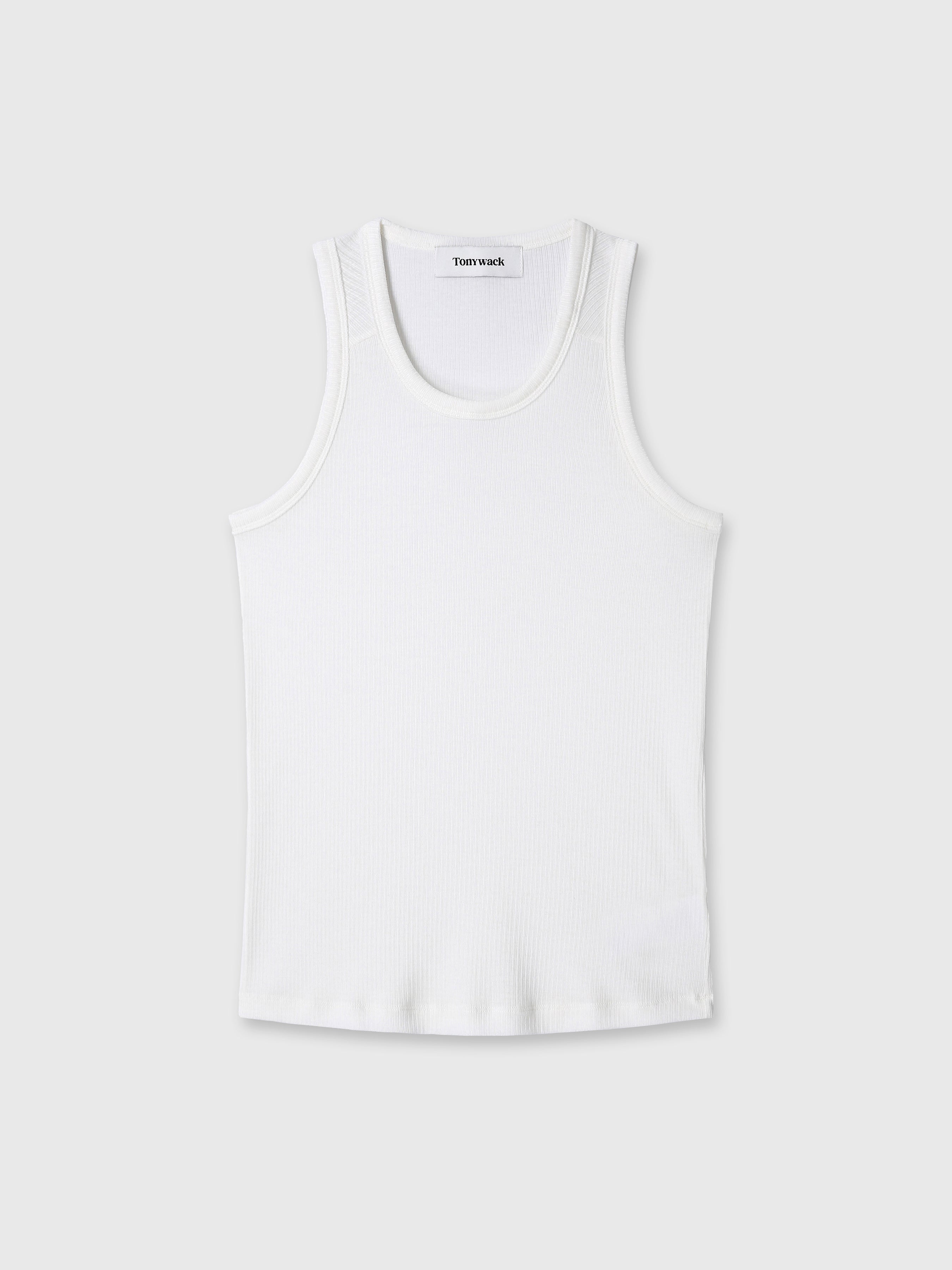 SILK LYOCELL RIB TANK TOP (JAPANESE FABRIC) _ WHITE