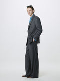 STRIPED WOOL DOUBLE-PLEATED WIDE TROUSERS_ GREY STRIPE