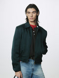 SILK COTTON SWING JACKET_ DARK GREEN