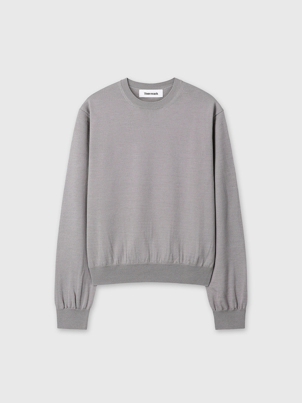 SPRING WOOL CREW NECK KNIT_ PALE GREY