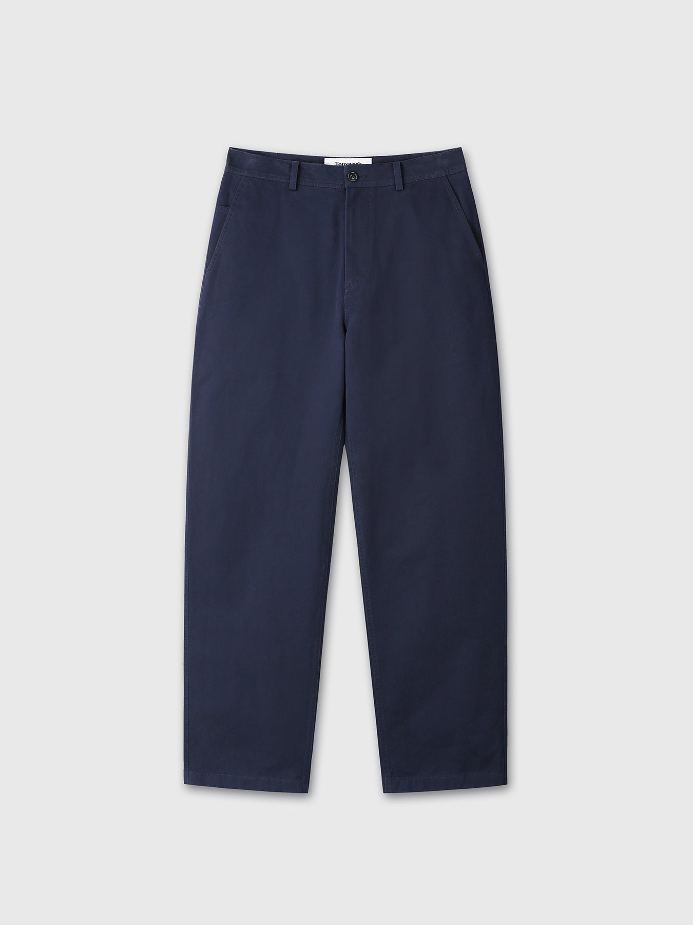 (W) CURVED COTTON CHINO PANTS_ NAVY