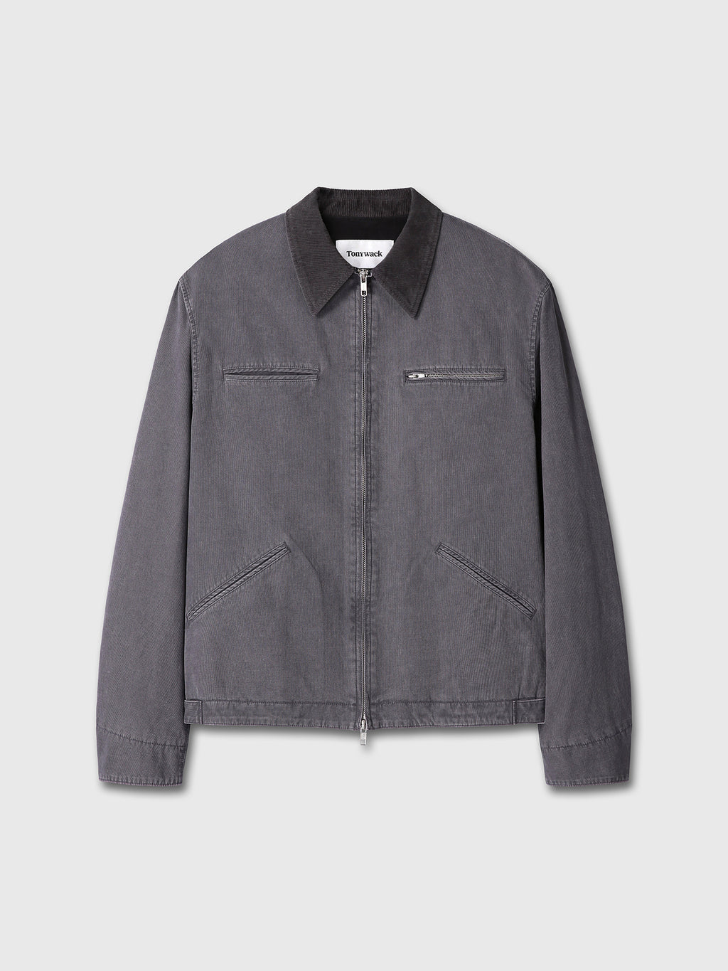 GARMENT WASHED ZIP WORK JACKET_ FADED INK
