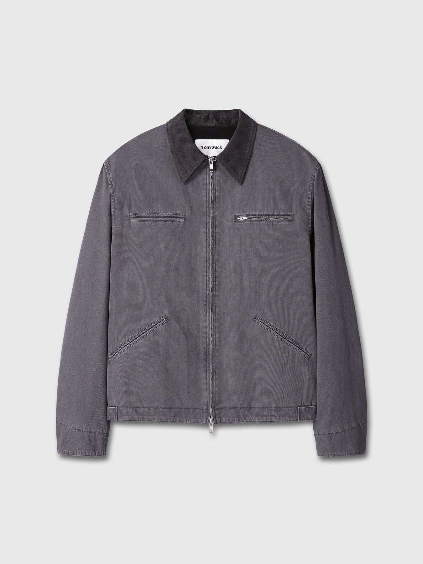 GARMENT WASHED ZIP WORK JACKET_ FADED INK