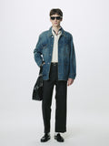 GARMENT WASHED DENIM CHORE JACKET_ WASHED BLUE