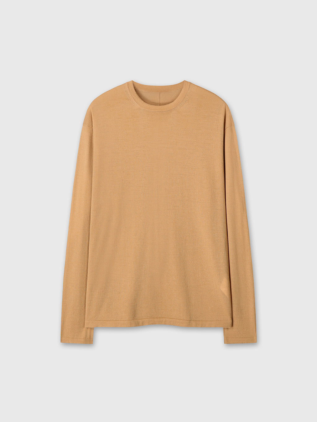 FEATHER-WEIGHT WOOL LONGSLEEVE KNIT_ CUSTARD BEIGE