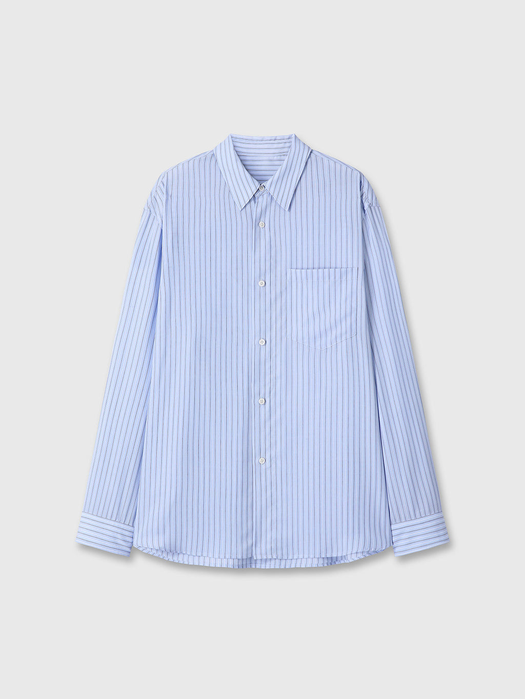 STRIPED LYOCELL SHIRT (JAPANESE FABRIC)_ SKYBLUE STRIPE