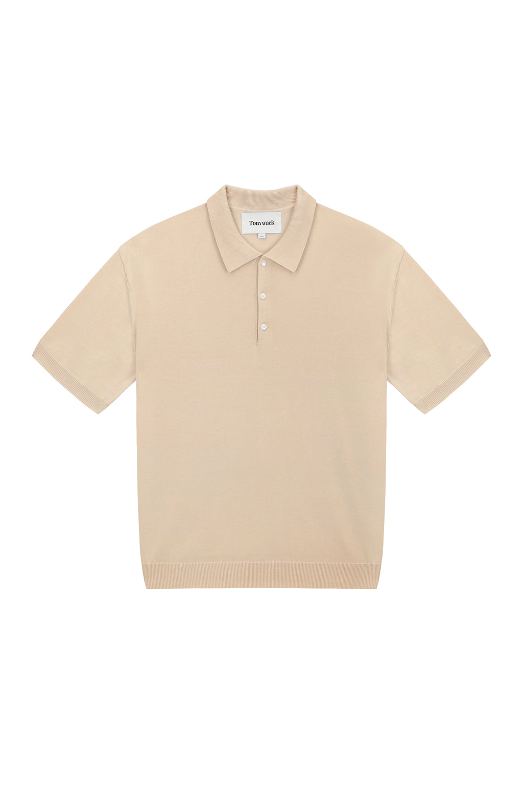 Silk Tencel High Guage Polo Knit_ Royal Beige