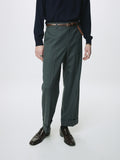 WOOL CUFFED TROUSERS_ MOSS GREY