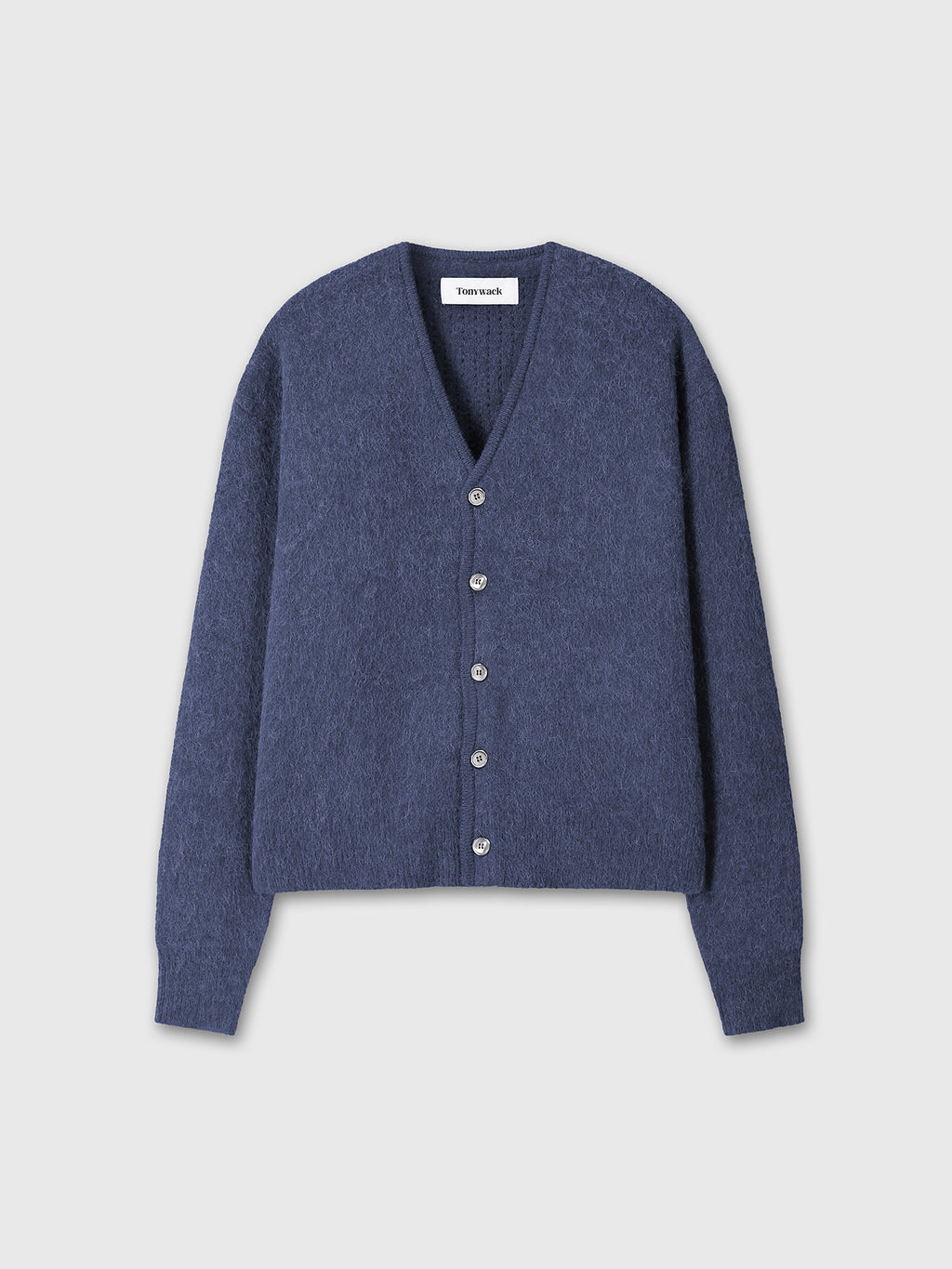 BRUSHED ALPACA-BLEND CARDIGAN_ PURPLE BLUE