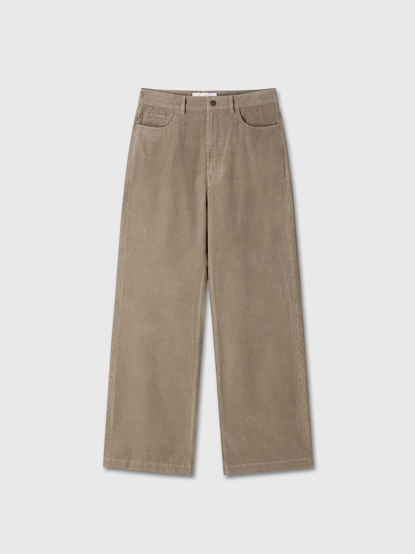 WASHED CORDUROY WIDE-LEG PANTS_ BEIGE