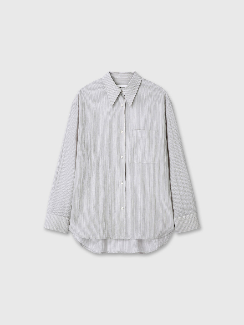 LYOCELL OVERSIZED STRIPE SHIRT_ GREY