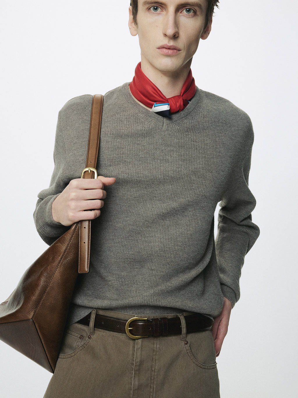 VINTAGE BUCKLE  OIL PULL-UP LEATHER BELT_ DARK MAHOGANY