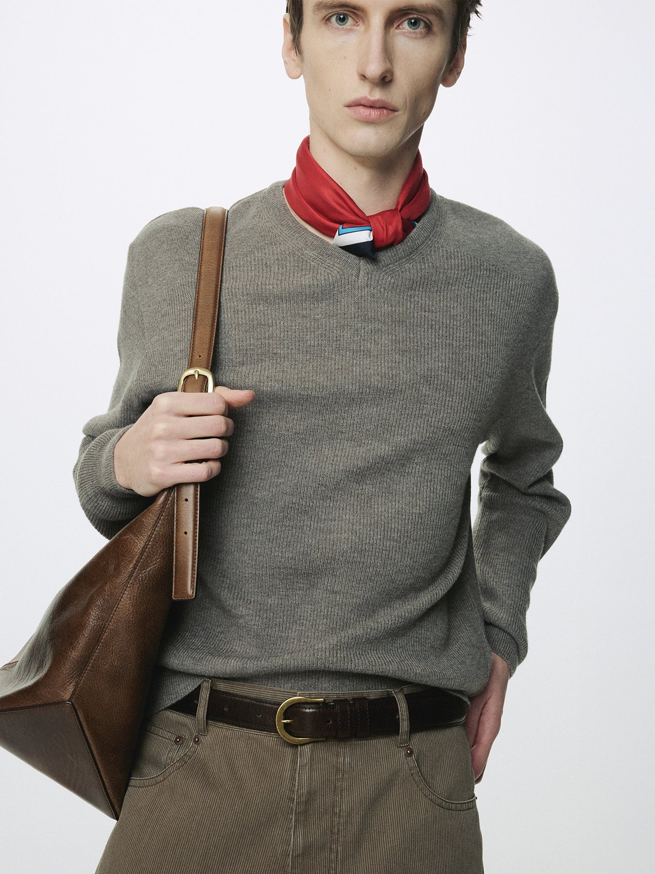 VINTAGE BUCKLE  OIL PULL-UP LEATHER BELT_ DARK MAHOGANY
