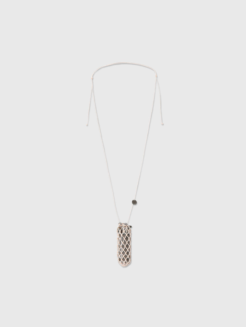 HANDCRAFTED CORD NET NECKLACE_ IVORY