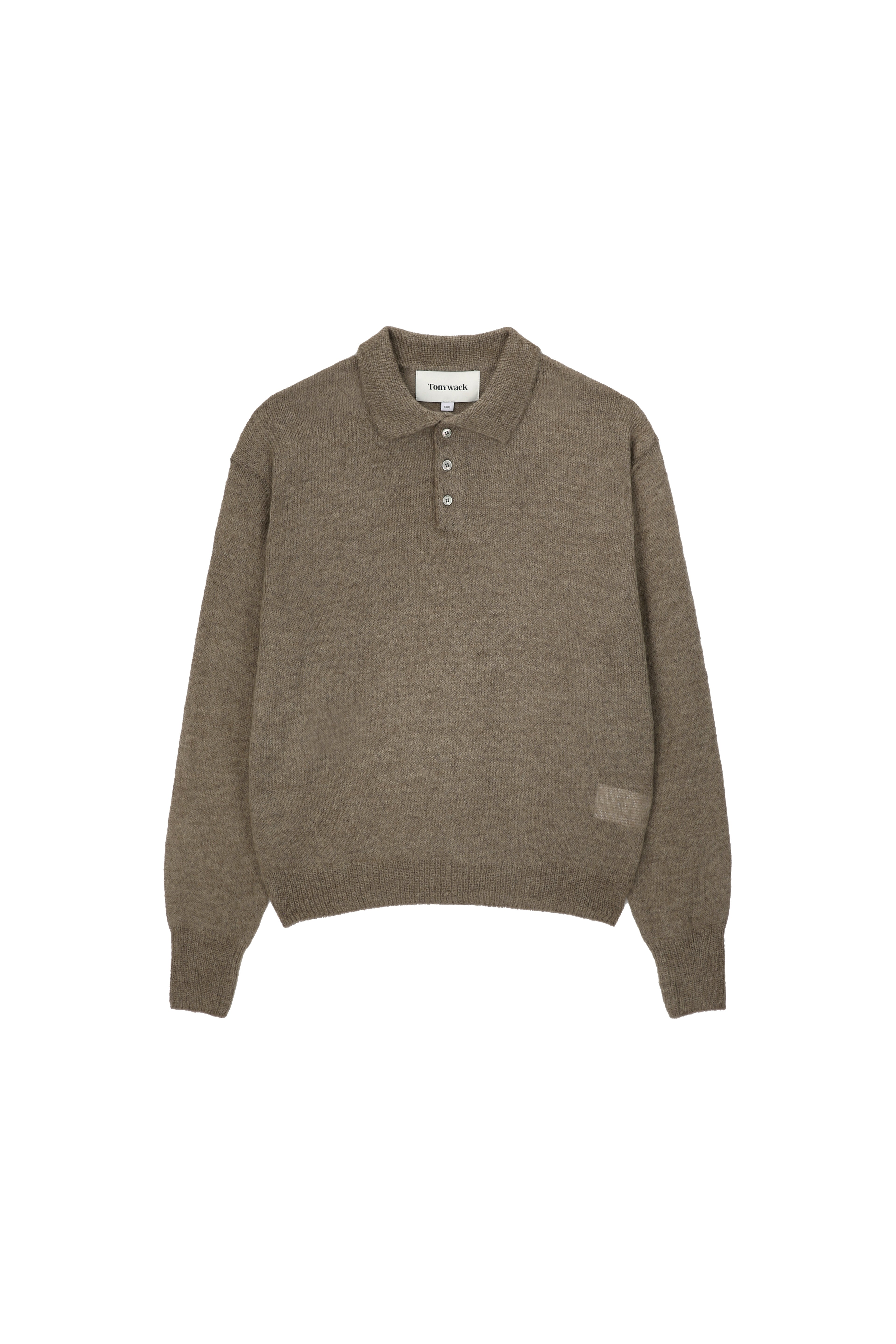 Italian Fabric Brushed Mohair Polo knit_ Mocha Brown