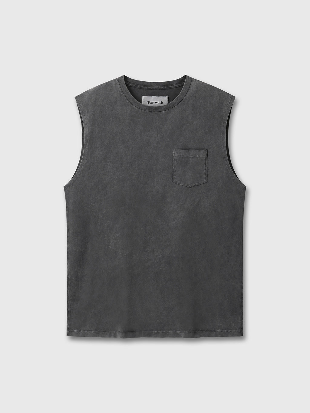 GARMENT-DYED PATCH POCKET SLEEVELESS_ FADED BLACK