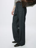 WOOL DENIM LOOSE FLARED JEANS_ DARK INDIGO
