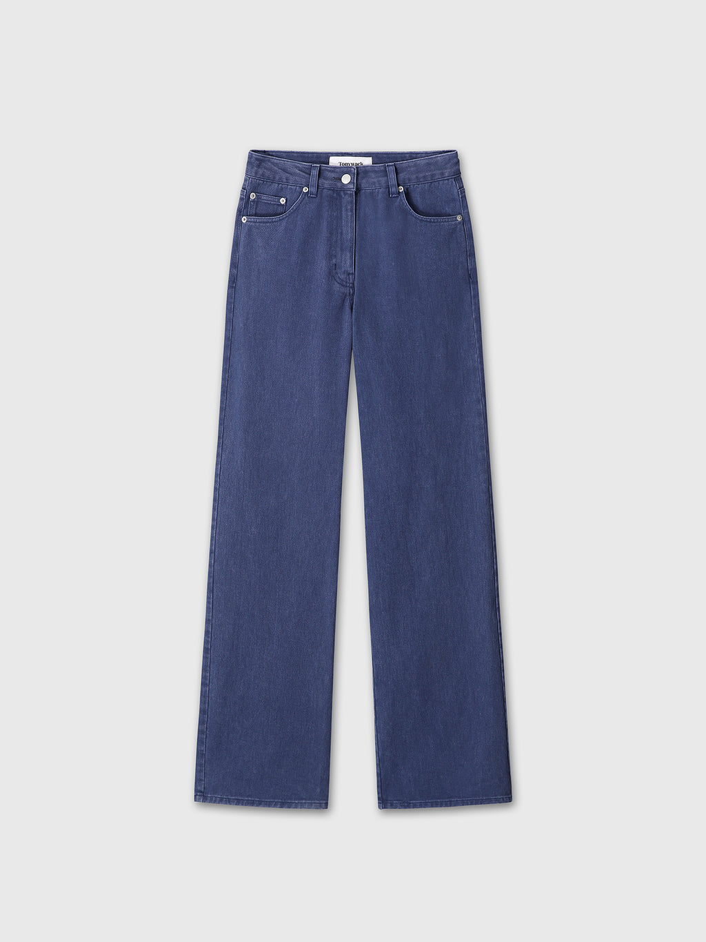 (W) WASHED COTTON STRAIGHT PANTS_ WASHED BLUE