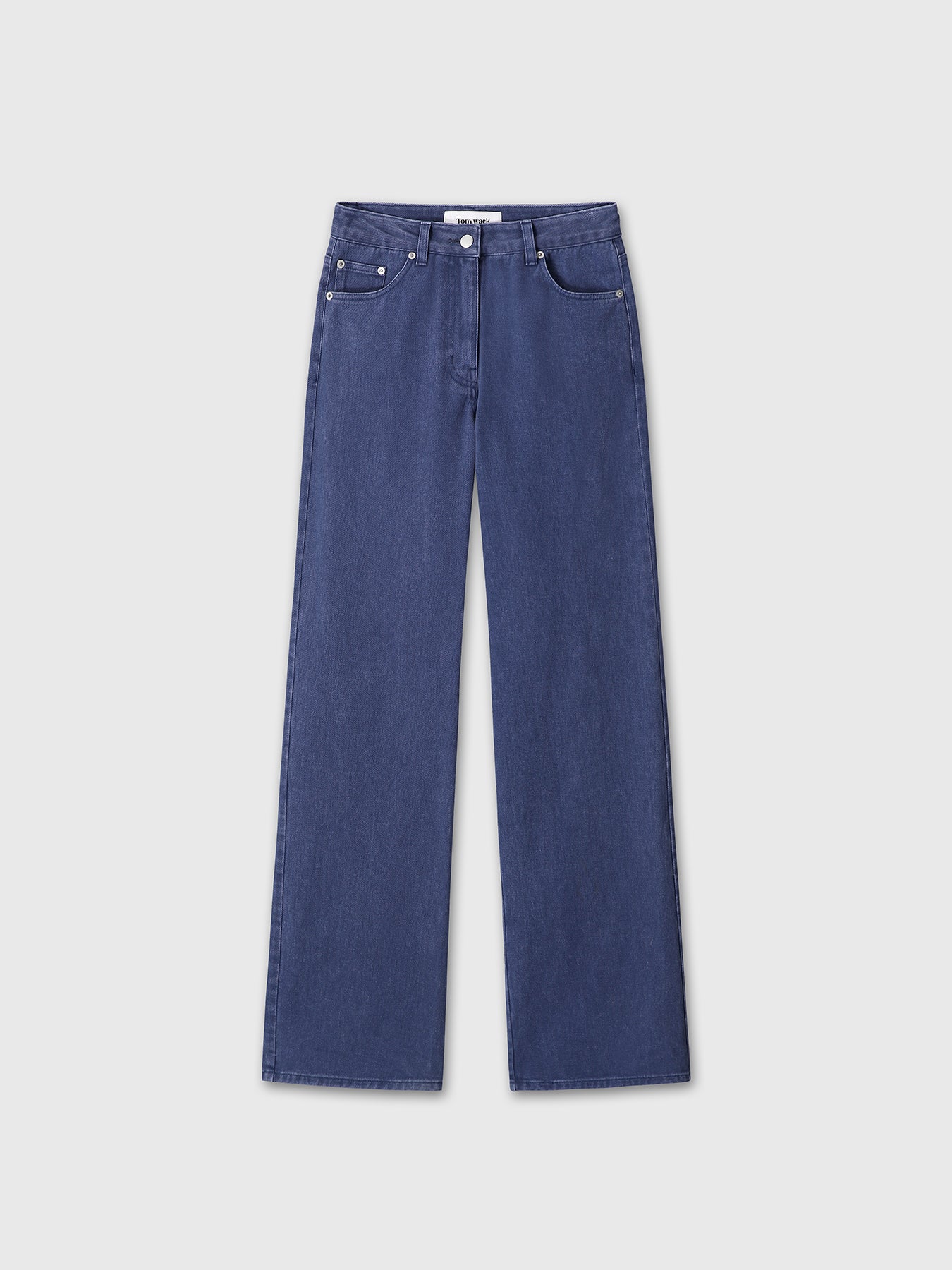 (W) WASHED COTTON STRAIGHT PANTS_ WASHED BLUE