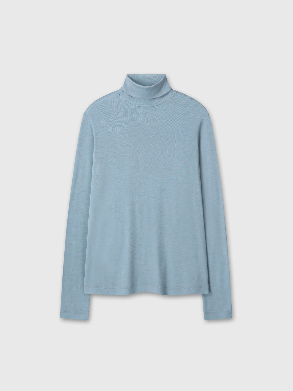 LIGHT WOOL SLIM ROLL NECK (JAPANESE FABRIC)_ DUSTY BLUE