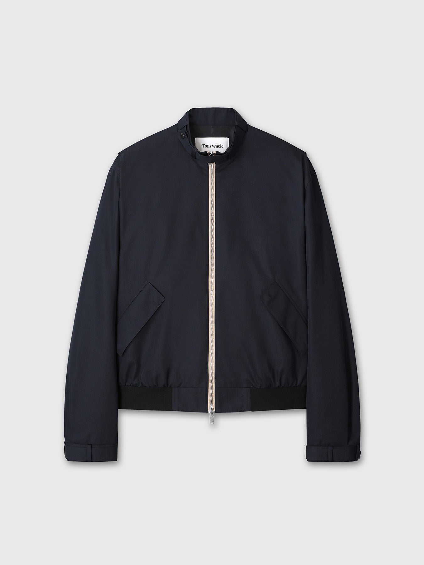 BAND COLLAR BLOUSON JACKET_ NAVY
