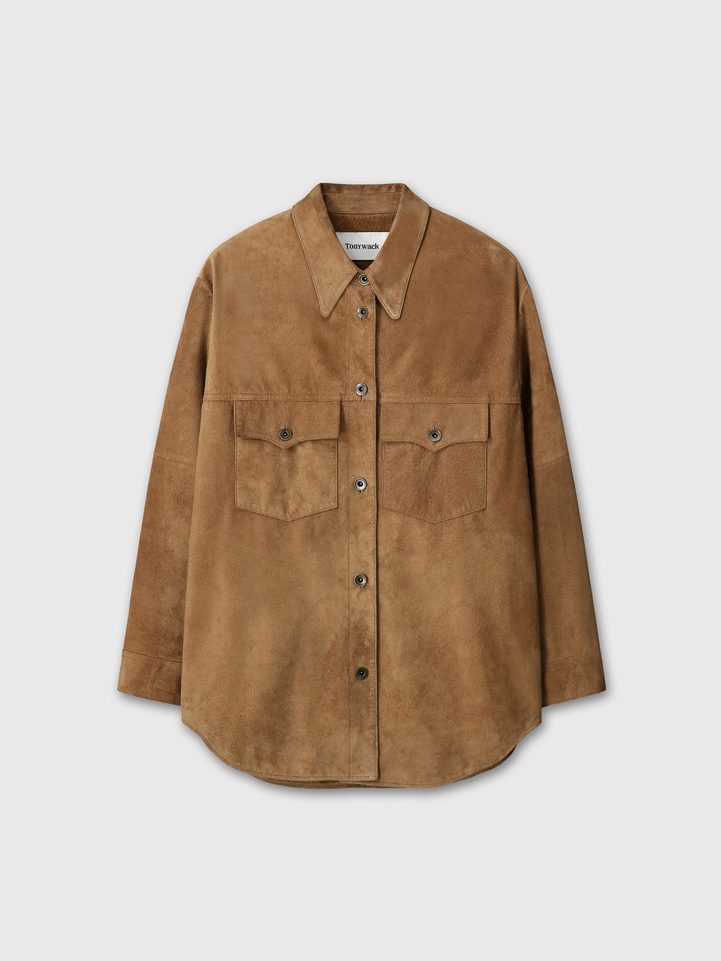 (W) WESTERN SUEDE OVERSHIRT_ TOBACCO