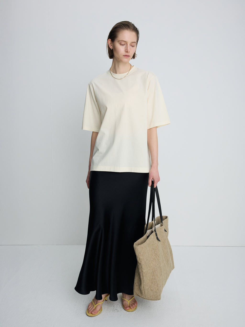 (W) SLIP MAXI SKIRT_ BLACK