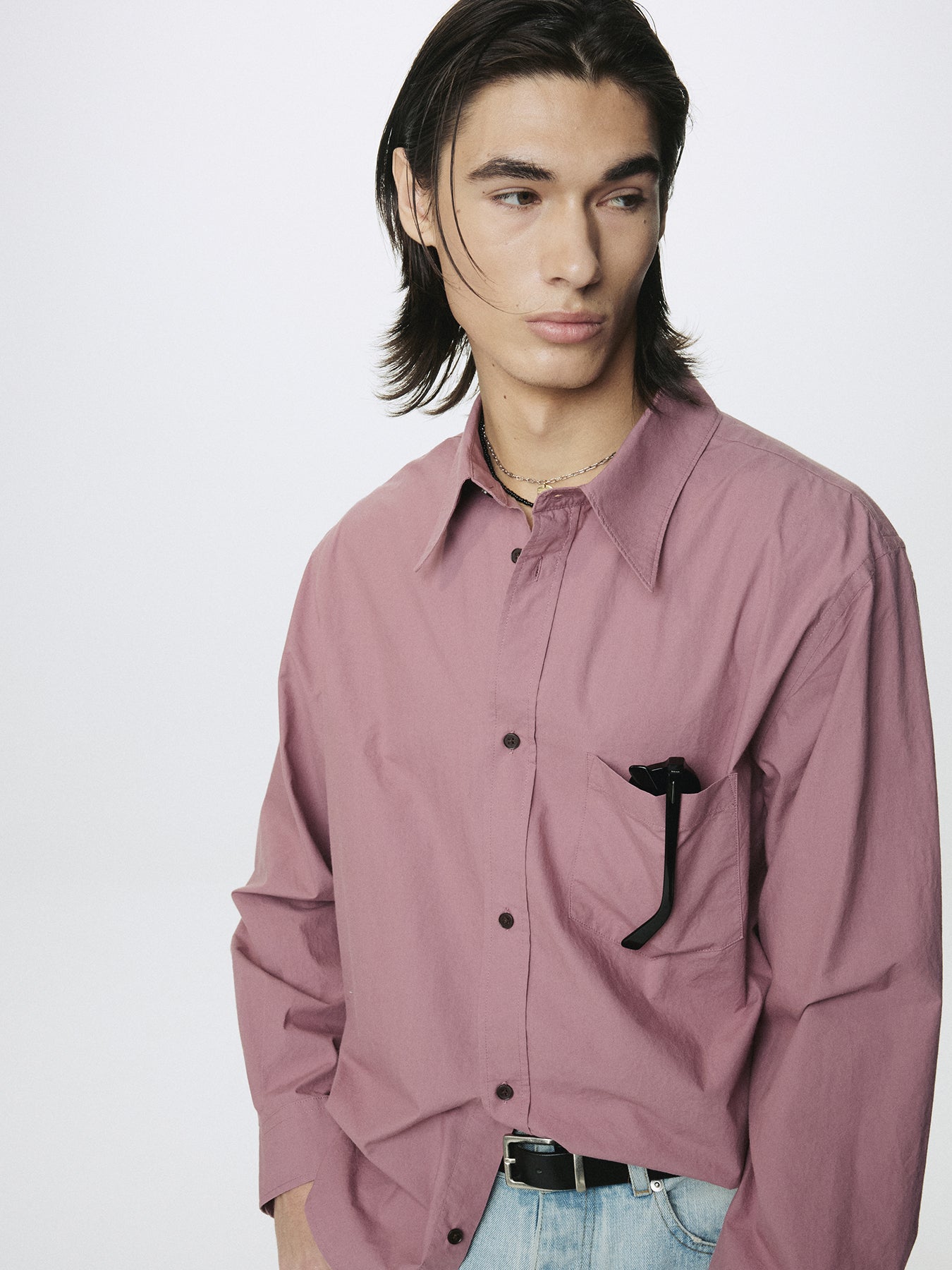 WASHED COTTON SHIRT_ DUSTY PINK
