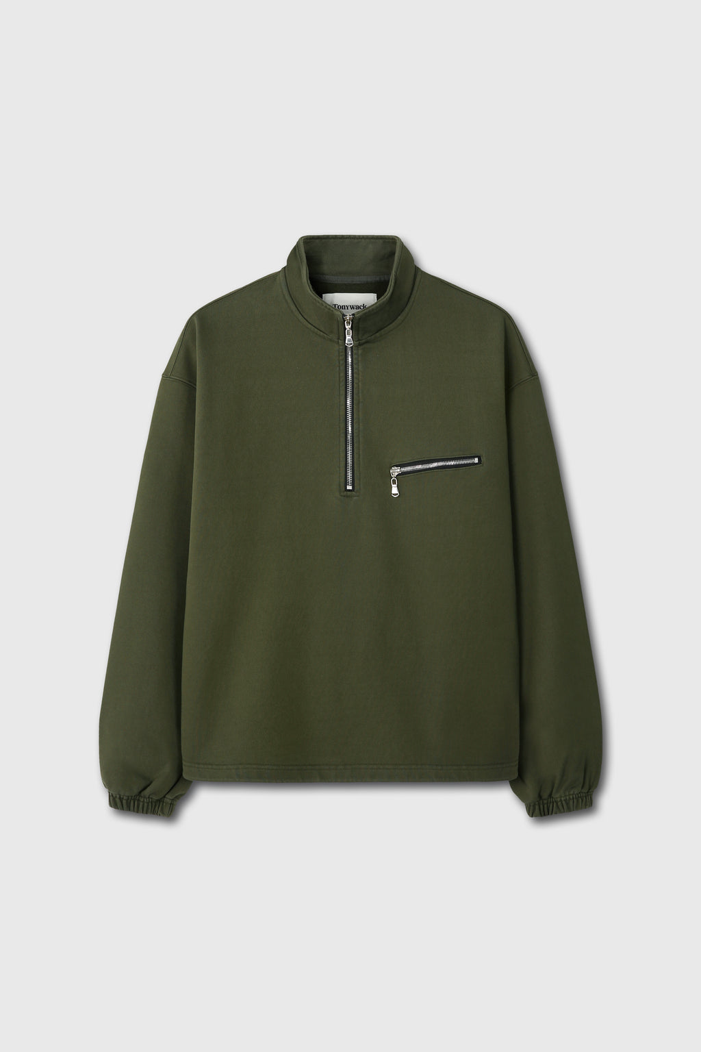 Extra Heavy Sweat Half Zip-up_ Fern Green