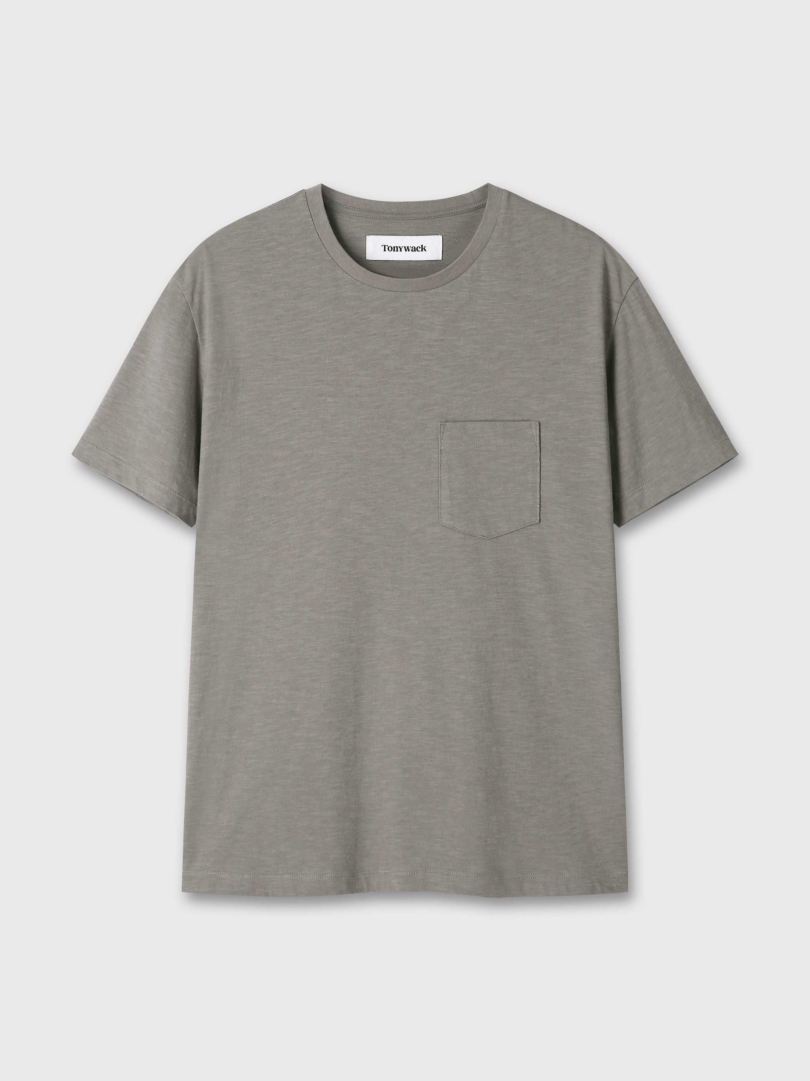 SOFT SLUB JERSEY POCKET T-SHIRT_ OLIVE GREY