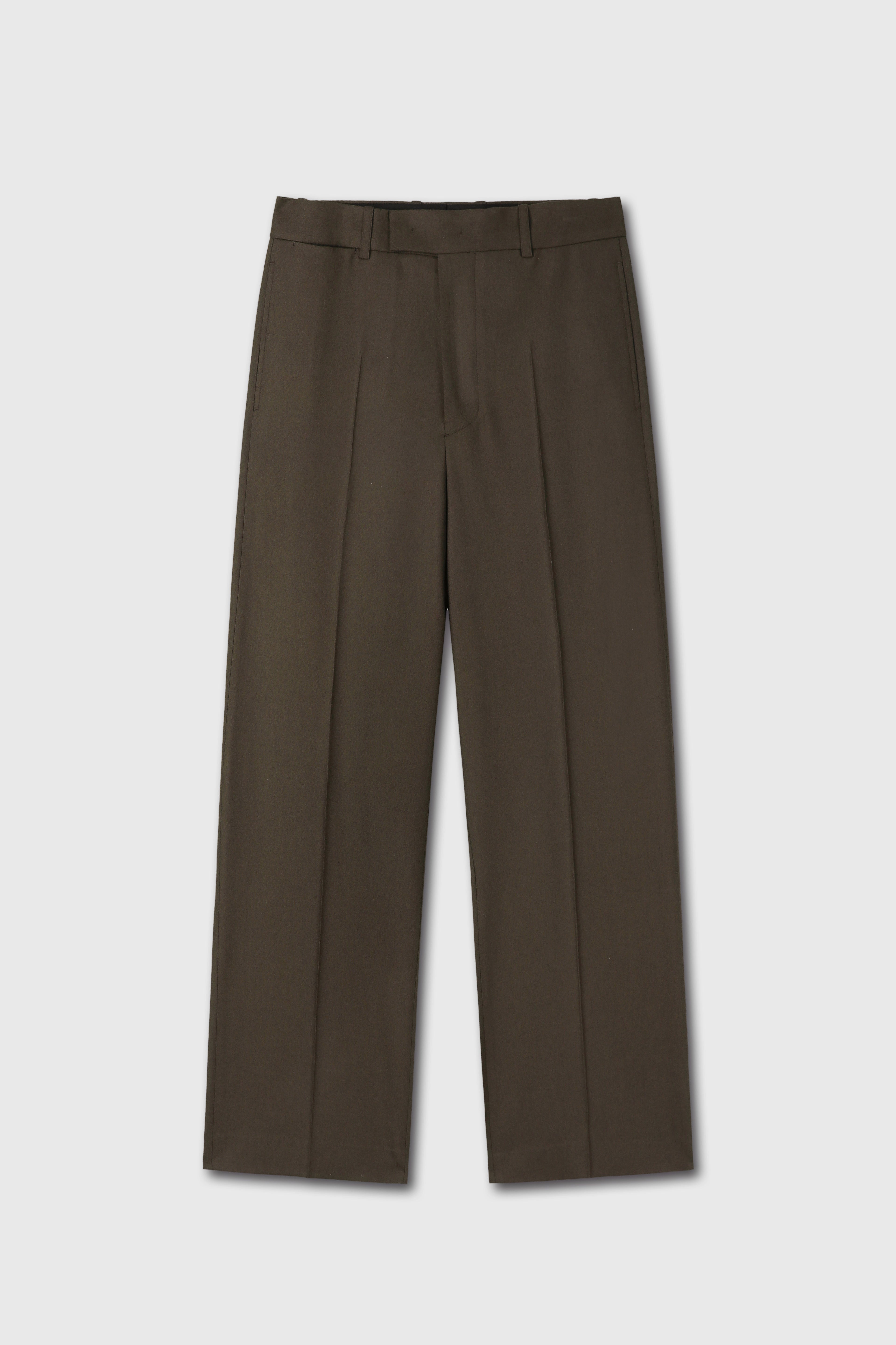 Wool and Cashmere Wide-leg Trousers_ Taupe Brown