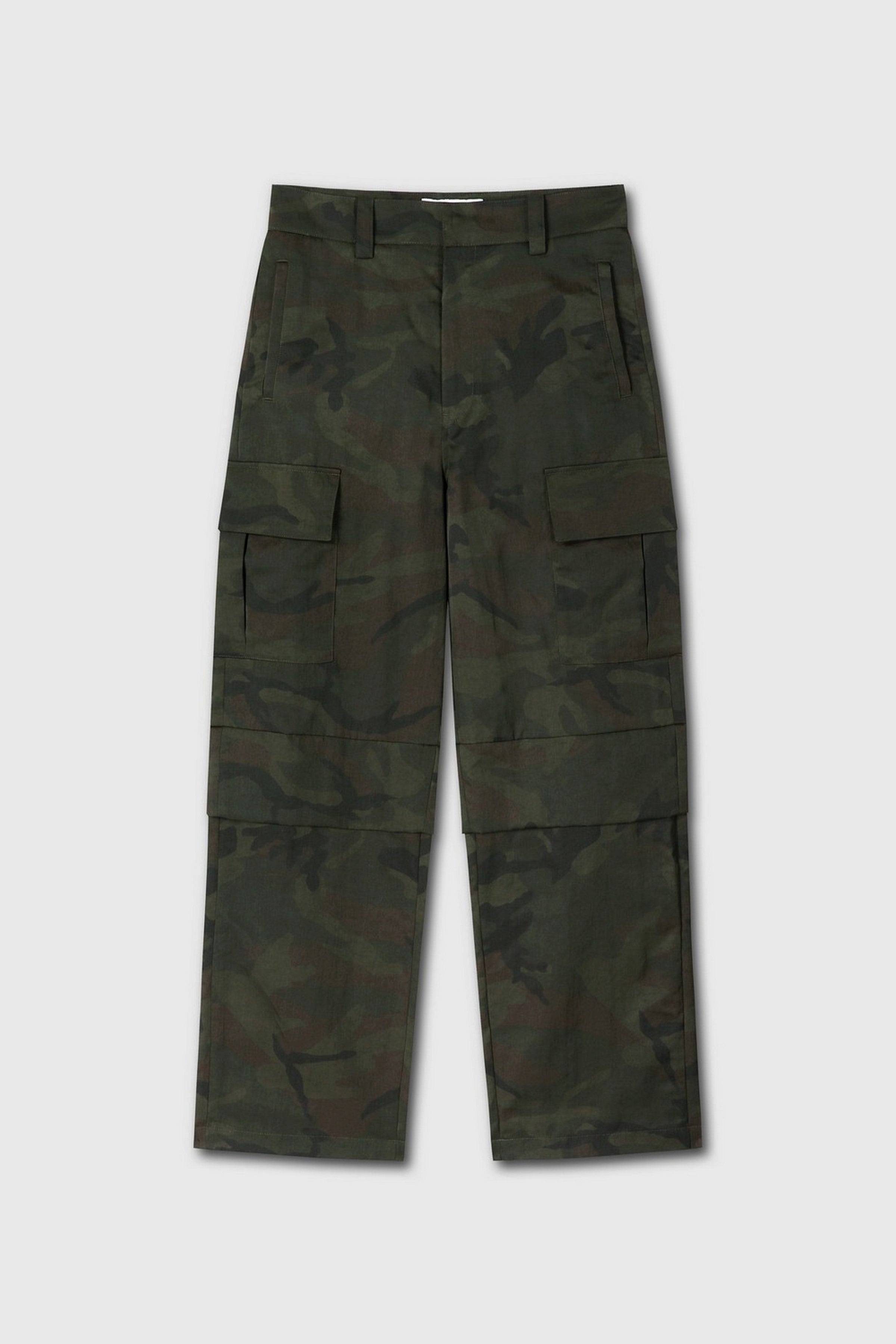Camouflage Nylon Cargo Pants_ Dark Olive