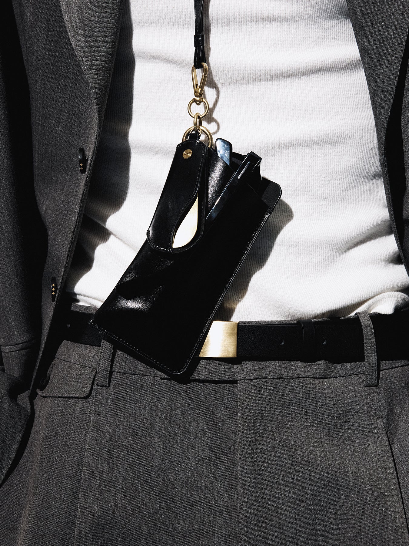 LEATHER ESSENTIAL STRAP_ BLACK