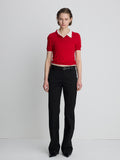 (W) COTTON STRAIGHT TROUSERS_ BLACK