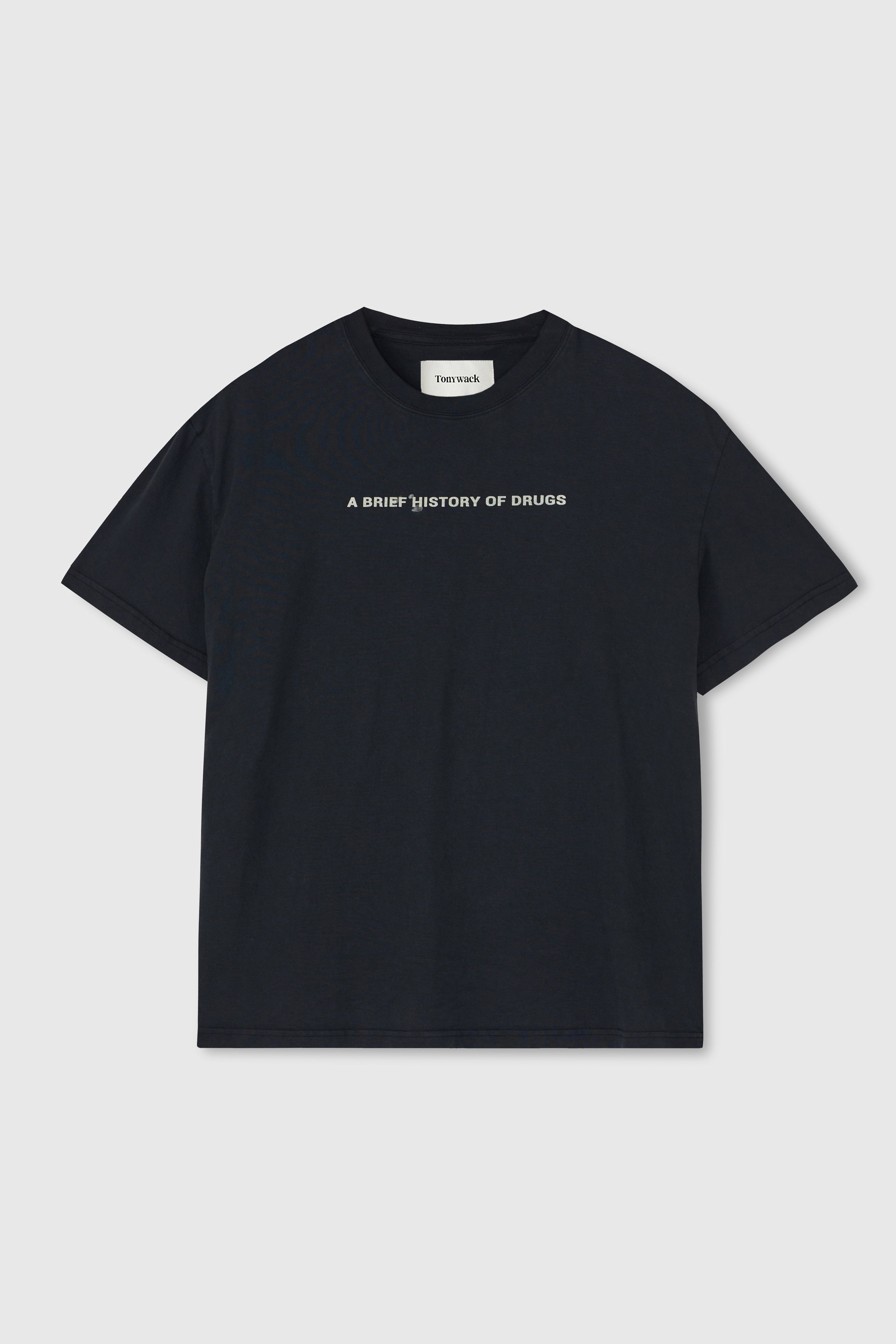 Drug Reference Garment Dyeing T-shirt_ Black Pigment