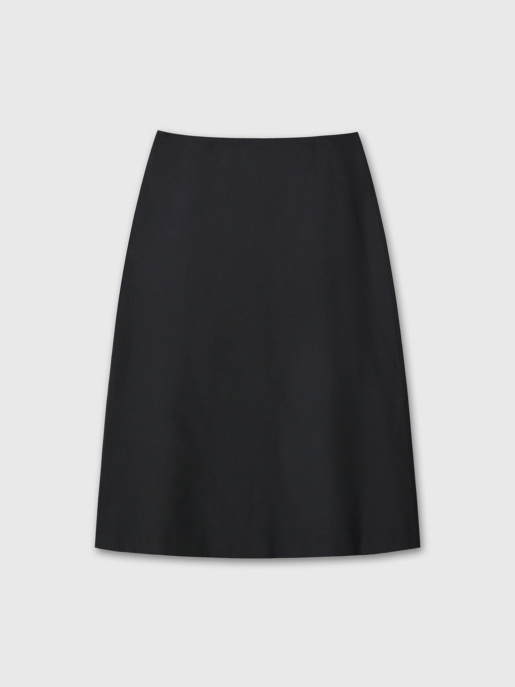 (W) WOOL MIDI SKIRT_ BLACK