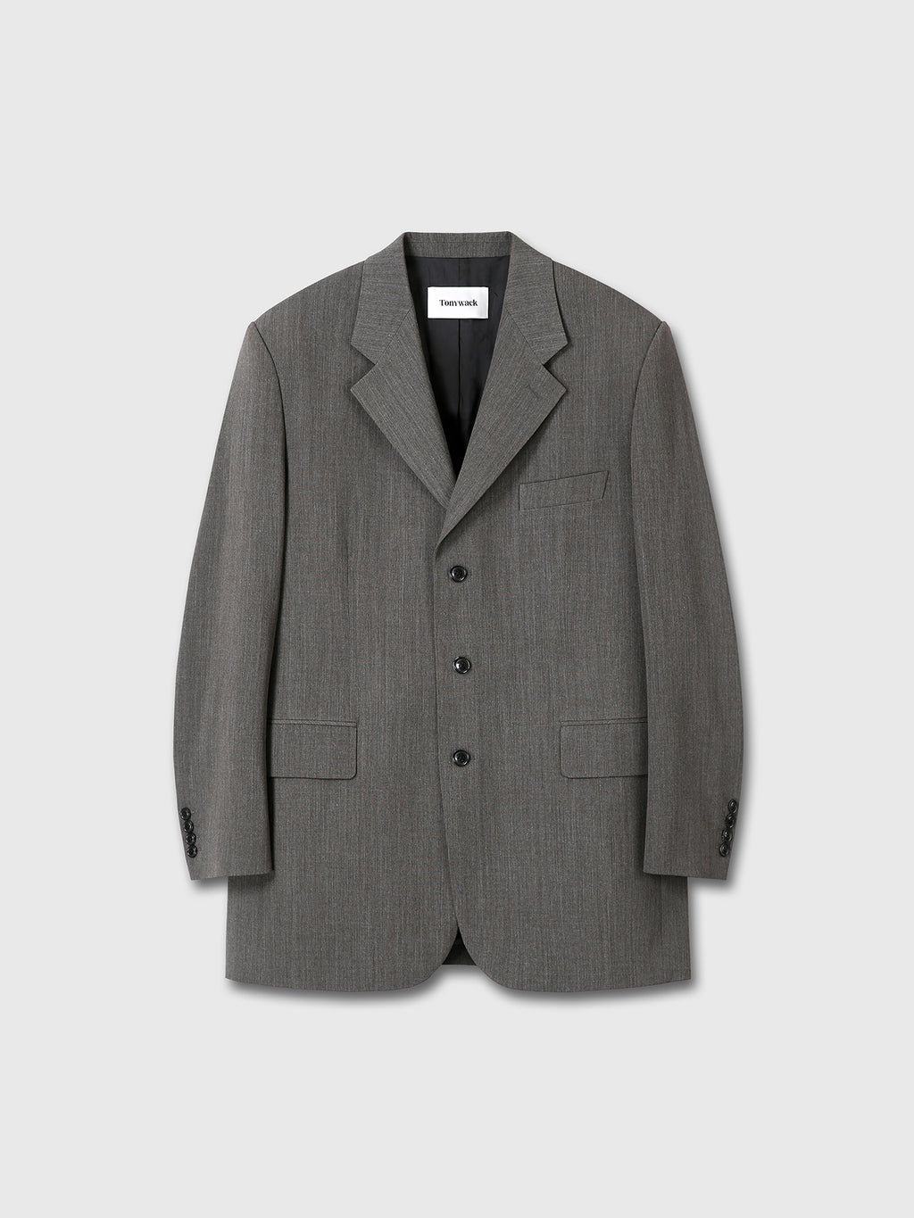 MELANGE WOOL OVERSIZED TAILORED JACKET_ MELANGE GREY