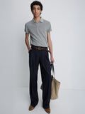 GARMENT DYED STRIPE PIQUÉ POLO_ FADED GREY
