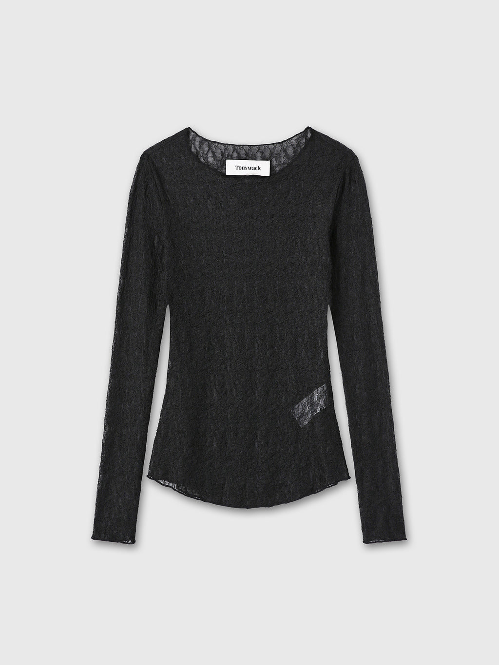 (W) LACE LONG SLEEVE TOP_ BLACK